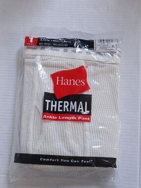 Vintage 2000's Hanes Men's Thermal Single Pant Ankle Length Cotton Blend XL